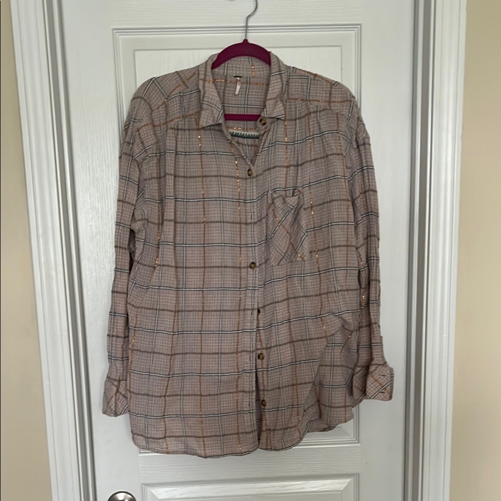 Plaid Button-Up Shirt